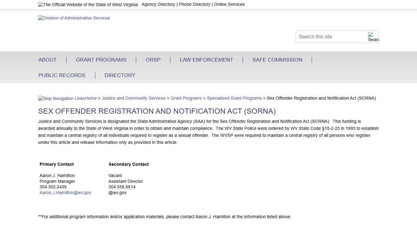Sex Offender Registration and Notification Act (SORNA)